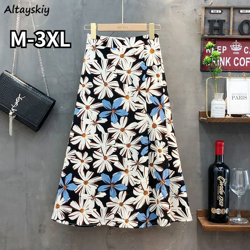 Midi Skirts Women Chiffon Floral Temperament Fashion Breathable Elegant Femme Empire A-line Casual All-match Design Ins Newest
Midi Skirts Women Chiffon Floral Temperament Fashion Breathable Elegant Femme Empire A-line Casual All-match Design Ins Newest
