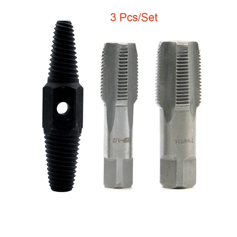 3pcs 1/2 Inch 3/4 Inch Wire Screw Extractor Broken Water Pipe Thread Repair Tap Set High Carbon Steel Remover Tools
3pcs 1/2 Inch 3/4 Inch Wire Screw Extractor Broken Water Pipe Thread Repair Tap Set High Carbon Steel Remover Tools