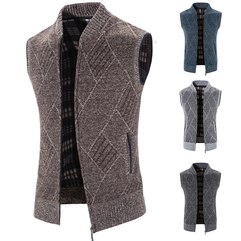Mens Sweater Knitted Vest Men Vests Sweather Men Clothes 2021 Korean Vest Thickened Men's Coat Comfort Zipper Fashion Clothes
Mens Sweater Knitted Vest Men Vests Sweather Men Clothes 2021 Korean Vest Thickened Men's Coat Comfort Zipper Fashion Clothes