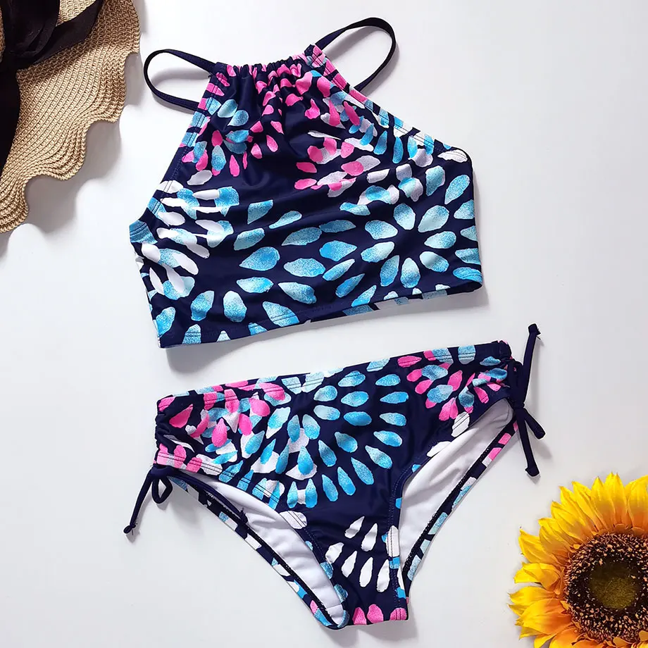 5-14 Years Floral Girl Swimsuit Kids High Neck Teenage Girl Bikini Set Two Piece Children Swimwear Cross Back Girls Bathing Suit
5-14 Years Floral Girl Swimsuit Kids High Neck Teenage Girl Bikini Set Two Piece Children Swimwear Cross Back Girls Bathing Suit