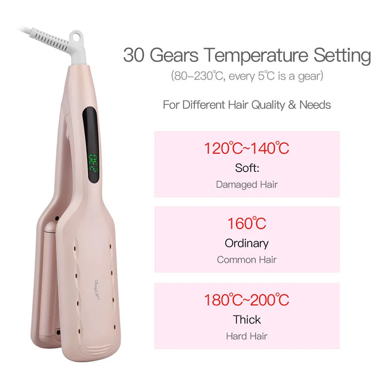 Professional LCD Temperature Hair Curler Barrels Hair Curling Big Wave Curling Iron Ceramic Wavy Curler Egg Rolls Large Waver
Professional LCD Temperature Hair Curler Barrels Hair Curling Big Wave Curling Iron Ceramic Wavy Curler Egg Rolls Large Waver