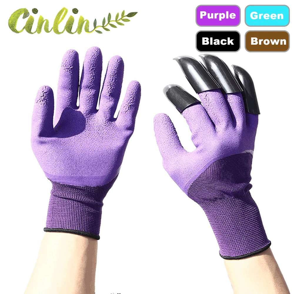 

Garden Gloves With ABS Plastic Claws Gardening Digging Planting Durable Waterproof Work Glove Outdoor Garden Rubber Gloves