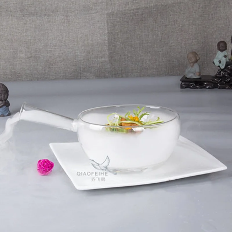 

Salad Hotel Bar Dry Ice Bowl Glass Molecular Gourmet Cuisine Artistic Dishes Kitchen Appliances