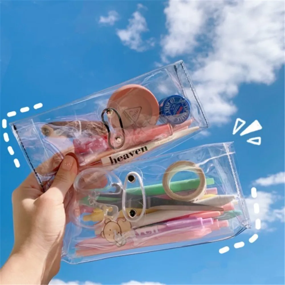 New Pvc Transparent Waterproof Girls Winding Cosmetic Bag Makeup Case Handbag Organizer Storage Pouch Toiletry Wash Bag Pen Bag
New Pvc Transparent Waterproof Girls Winding Cosmetic Bag Makeup Case Handbag Organizer Storage Pouch Toiletry Wash Bag Pen Bag