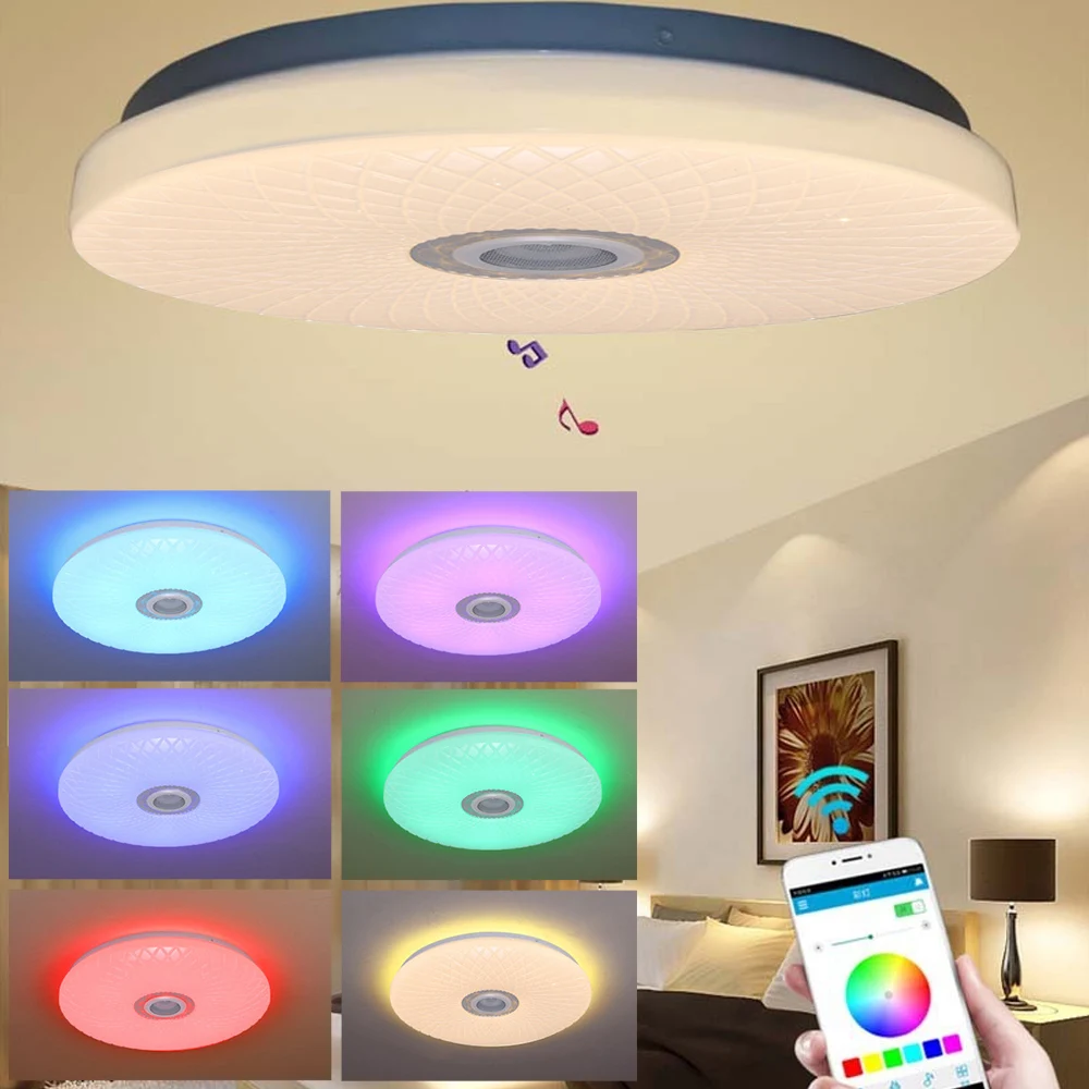 36 Вт Rgb заподлицо круглый музыкальный светодиодный потолочный светильник с Bluetooth