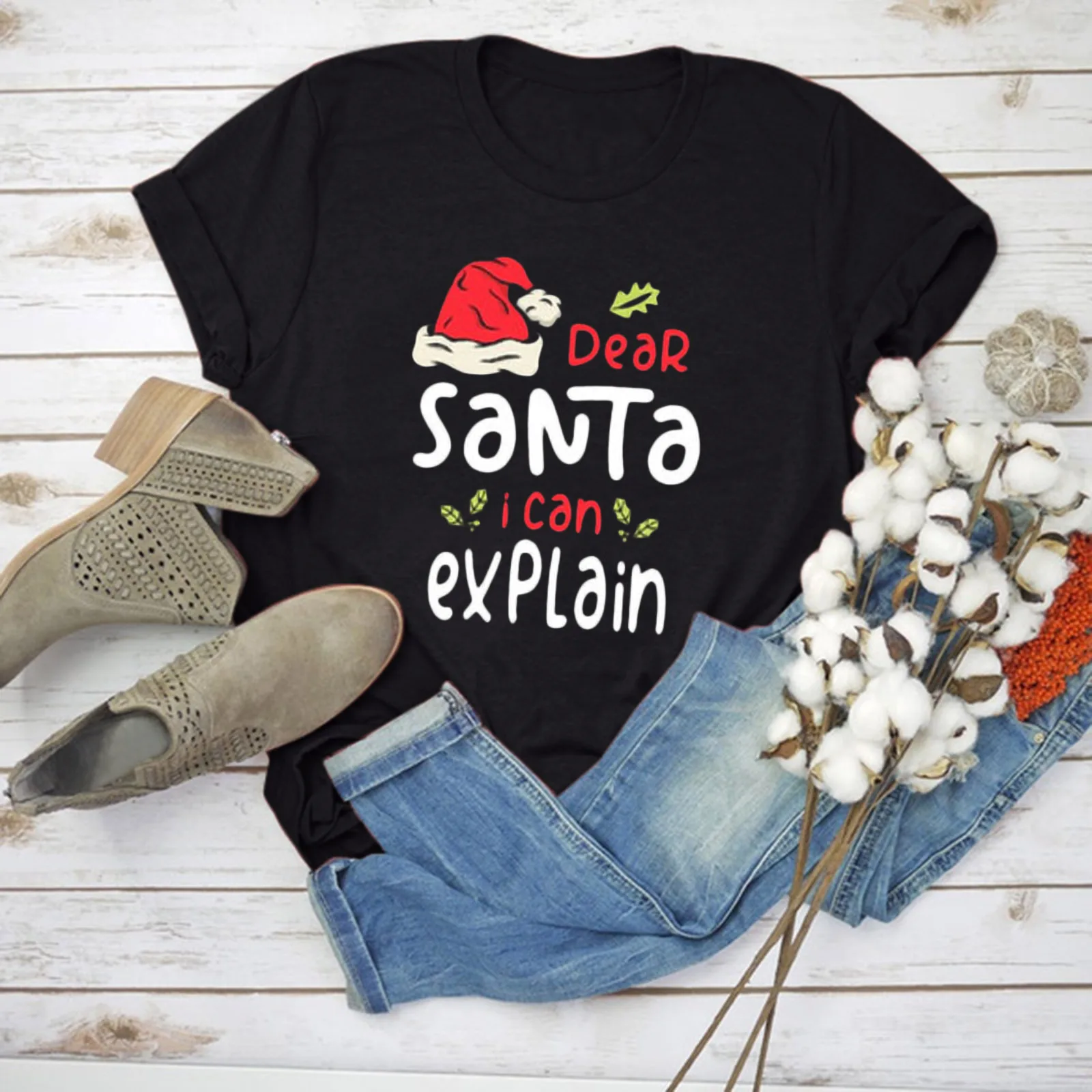 Dear Santa I Can Explain Print T Shirt Women Short Sleeve O Neck Loose Tshirt Summer Women Tee Shirt Tops Camisetas Mujer
Dear Santa I Can Explain Print T Shirt Women Short Sleeve O Neck Loose Tshirt Summer Women Tee Shirt Tops Camisetas Mujer