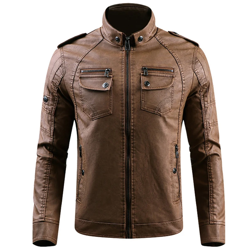 PU Leather Jacket men leather Standing Collar Jackets Coat parka mens leather jackets and coats jaqueta de couro Wholesale
PU Leather Jacket men leather Standing Collar Jackets Coat parka mens leather jackets and coats jaqueta de couro Wholesale