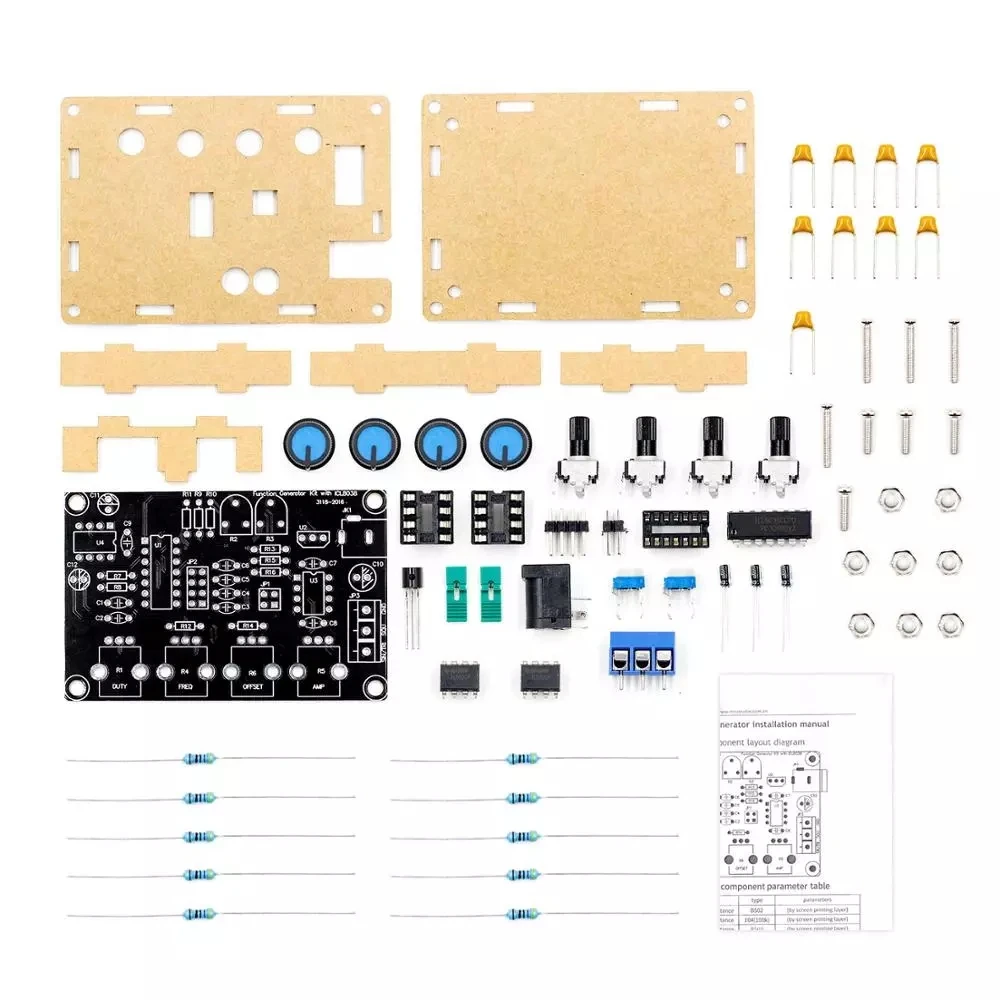 XR2206 Function Signal Generator 1Hz -1MHz DIY Kit Sine/Triangle/Square Output Signal Generator Adjustable Frequency Amplitude
XR2206 Function Signal Generator 1Hz -1MHz DIY Kit Sine/Triangle/Square Output Signal Generator Adjustable Frequency Amplitude