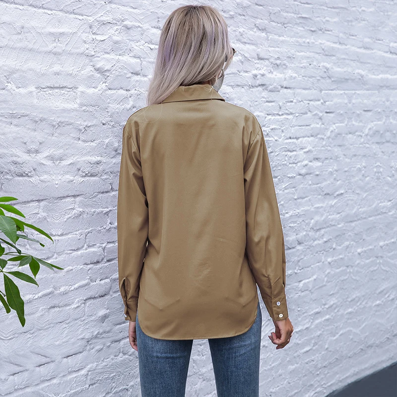 Office Ladies New Solid Shirt Spring Women Vintage Fashion Pockets Bow Blouse Casual Turn Down Collar Long Sleeve Button Shirts
Office Ladies New Solid Shirt Spring Women Vintage Fashion Pockets Bow Blouse Casual Turn Down Collar Long Sleeve Button Shirts