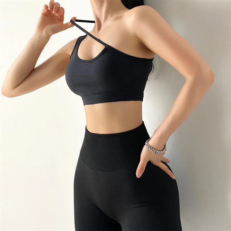 Women summer yoga T-shirt crop top one-shoulder fitness running bra shock proof fitness sports bra sexy fitness underwear
Women summer yoga T-shirt crop top one-shoulder fitness running bra shock proof fitness sports bra sexy fitness underwear