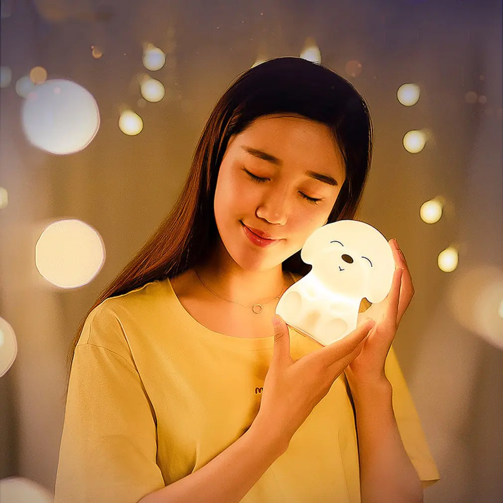 Colorful DOG LED Night Light Animal Light USB Rechargeable Silicone Soft Cartoon Touch light Children Night Lamp Bedroom Light
Colorful DOG LED Night Light Animal Light USB Rechargeable Silicone Soft Cartoon Touch light Children Night Lamp Bedroom Light