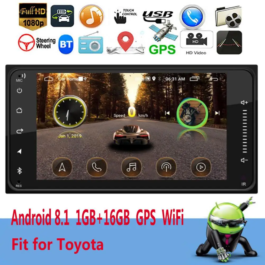 Автомобильный MP5 плеер 7 дюймов 2DIN 1 Гб + 16 ГБ для Toyota автомобильный Bluetooth mp5 GPS