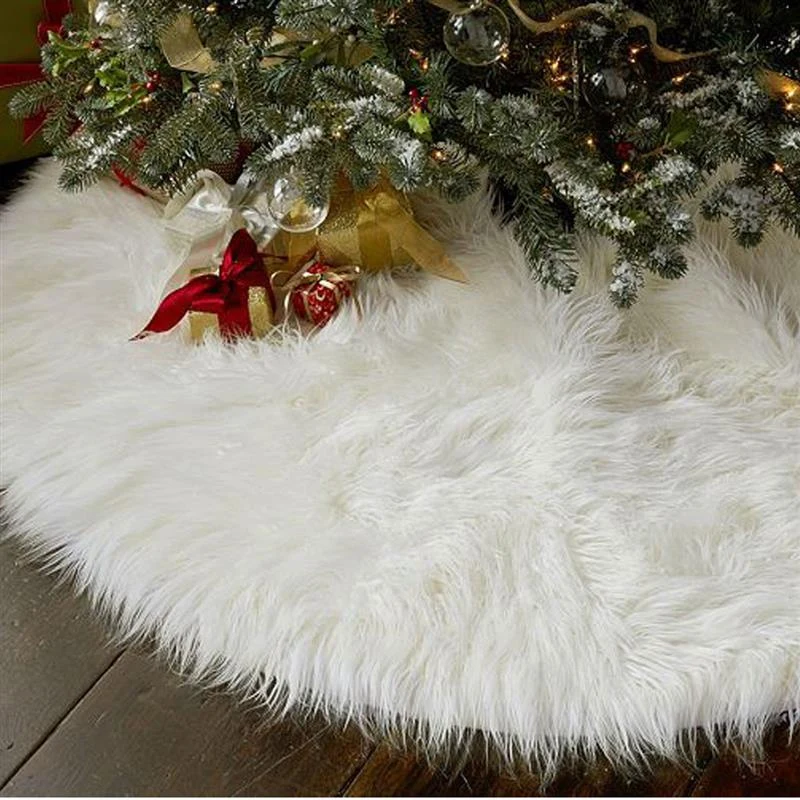 1 шт. Творческий белая плюшевая Рождественская елка юбки меха рождественские