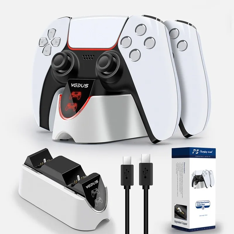 Game Console Controller Charging Dock Dual-handle Fast Charging Cradle LED Display Charger Station And Data Cable For PS5 Gampad
Game Console Controller Charging Dock Dual-handle Fast Charging Cradle LED Display Charger Station And Data Cable For PS5 Gampad