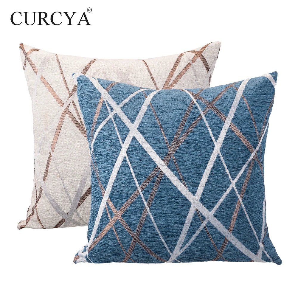 CURCYA Blue Beige Coffee Gray Chenille Jacquard Stripe Cushion Covers for Sofa Chair Car Waist Pillow Case Rectangle Square
CURCYA Blue Beige Coffee Gray Chenille Jacquard Stripe Cushion Covers for Sofa Chair Car Waist Pillow Case Rectangle Square