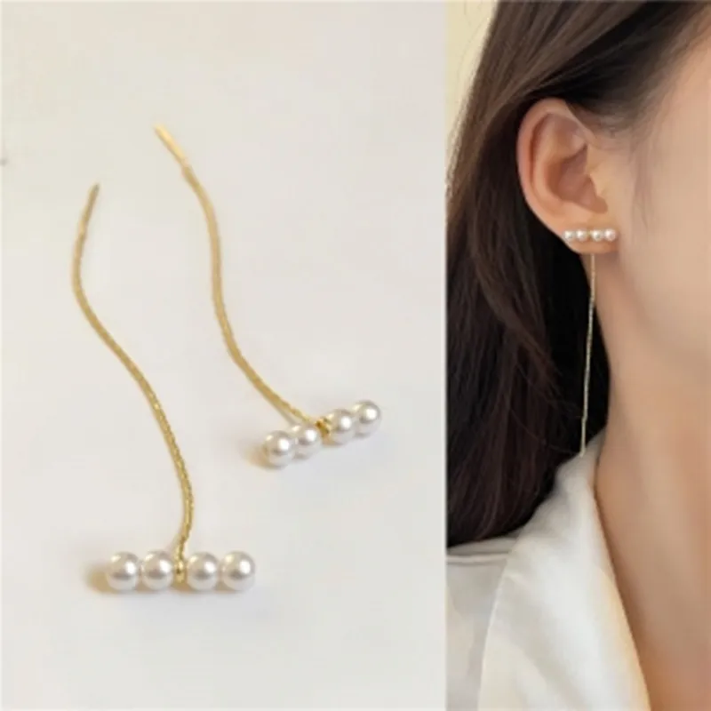 New Korean Trendy Simple Pearls Long Tassel Statement Drop Earrings For Women Sweet Fashion Jewelry Boucle D'oreille Femme 2021
New Korean Trendy Simple Pearls Long Tassel Statement Drop Earrings For Women Sweet Fashion Jewelry Boucle D'oreille Femme 2021