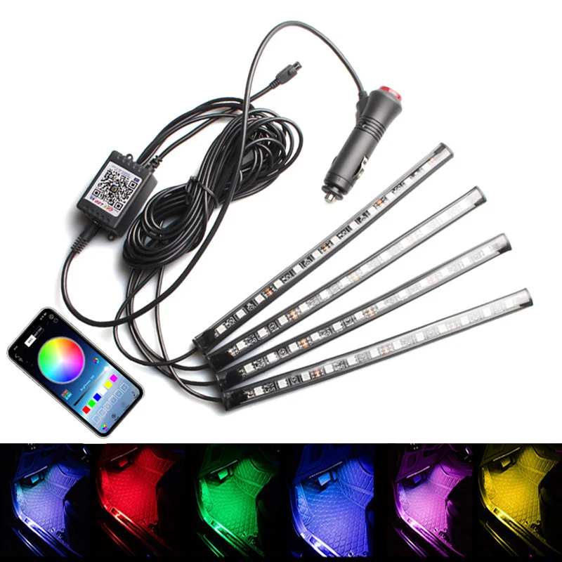 12V Colorful Car Interior Light Led Atmosphere Lamp APP Voice Control Bluetooth RGB Music Rhythm Lamp Auto Decorative Lamp Parts
12V Colorful Car Interior Light Led Atmosphere Lamp APP Voice Control Bluetooth RGB Music Rhythm Lamp Auto Decorative Lamp Parts