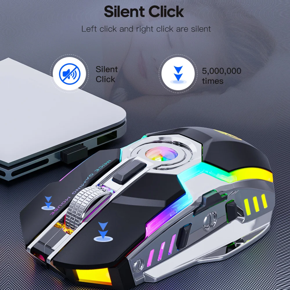 RGB Gaming Mouse Wireless Computer Mouse Rechargeable Silent Mause LED Backlit Mice 3200 DPI Wireless Mouse Gamer For Laptop PC
RGB Gaming Mouse Wireless Computer Mouse Rechargeable Silent Mause LED Backlit Mice 3200 DPI Wireless Mouse Gamer For Laptop PC