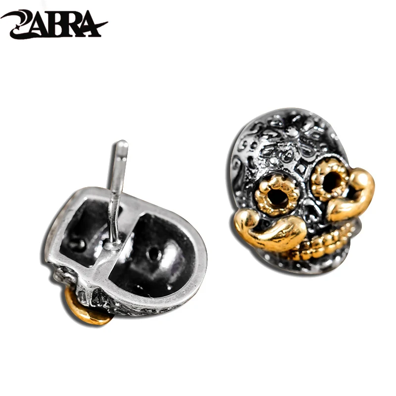 ZABRA Luxury 925 Sterling Silver Skull Gold Color Beard Stud Earrings for Women Biker Men Steampunk Rock Cool Fashion Jewelry
ZABRA Luxury 925 Sterling Silver Skull Gold Color Beard Stud Earrings for Women Biker Men Steampunk Rock Cool Fashion Jewelry