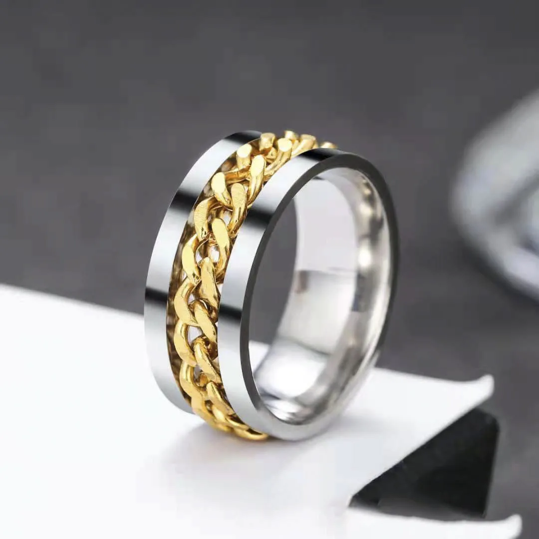 Trendy Cool Stainless Steel Rotatable Men Couple Ring High Quality Spinner Chain Rotable Rings Punk Women Man Jewelry for Party
Trendy Cool Stainless Steel Rotatable Men Couple Ring High Quality Spinner Chain Rotable Rings Punk Women Man Jewelry for Party