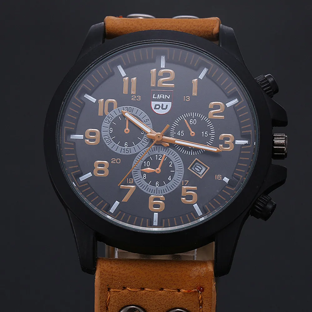 Horloge Heren Watch For Men Military Leather Band Watches Casual Waterproof Date Quartz Analog Quartz WristWatch F3
Horloge Heren Watch For Men Military Leather Band Watches Casual Waterproof Date Quartz Analog Quartz WristWatch F3
