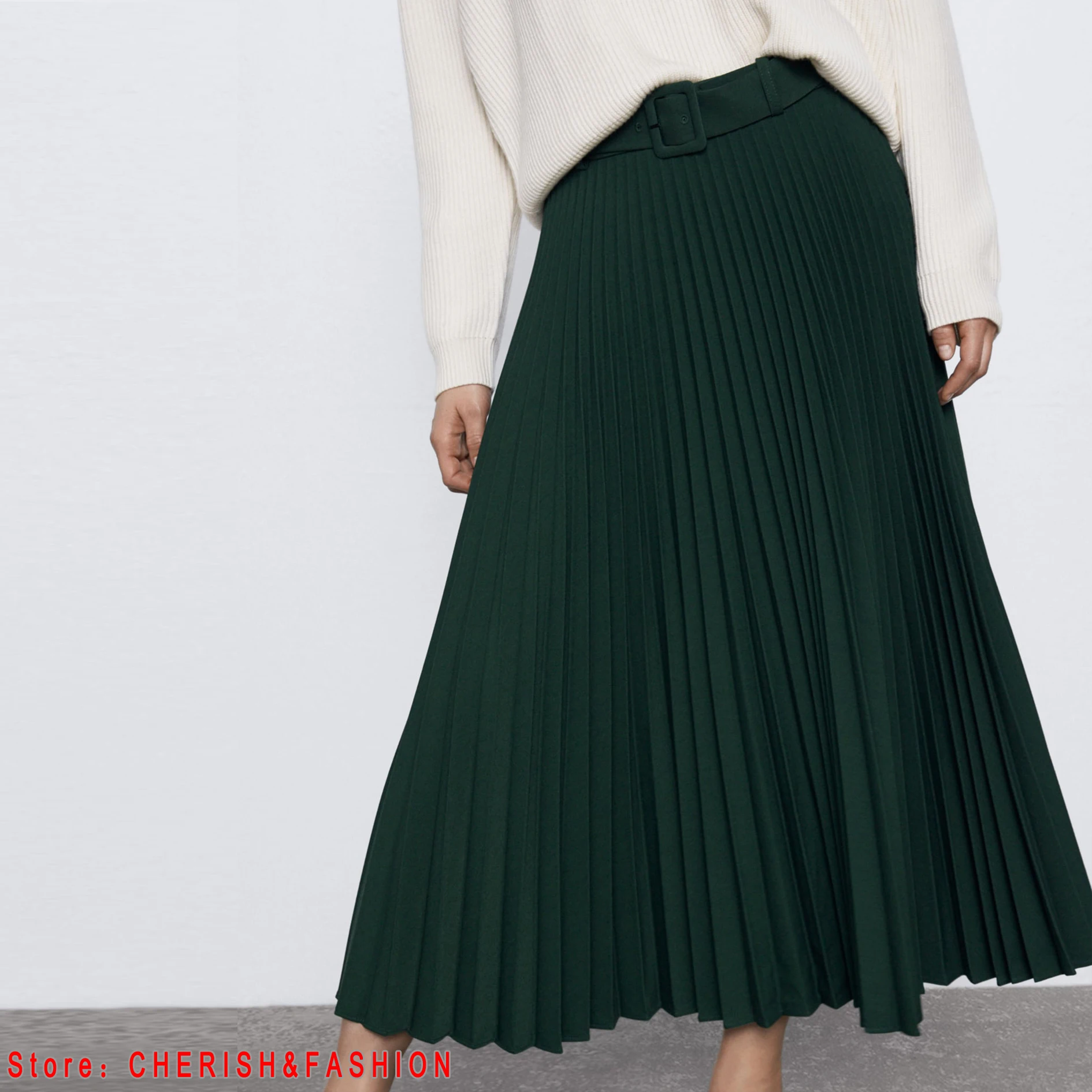 Autumn Summer women vintage elegant midi skirt with belt 2020 Women high waist pleated skirts womens lady Casual skirts female
Autumn Summer women vintage elegant midi skirt with belt 2020 Women high waist pleated skirts womens lady Casual skirts female
