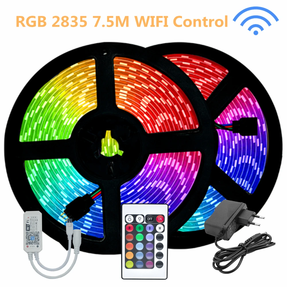 WIFI Controller LED Light Strip Non Waterproof RGB 2835 7.5M EU PLUG Night Background Decoration Flexible Luminous For Room
WIFI Controller LED Light Strip Non Waterproof RGB 2835 7.5M EU PLUG Night Background Decoration Flexible Luminous For Room