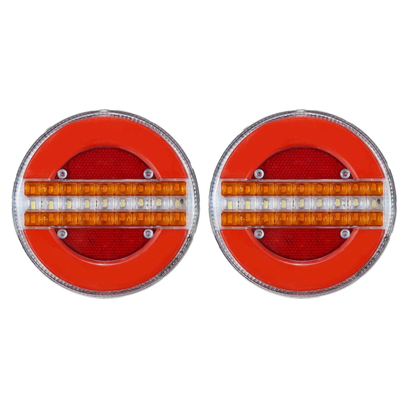 2PCS 4 Inch Trailer Dynamic Tail Light 24V LED Truck Brake Light LED Round Water Hamburger Light for Boats, Buses,Car
2PCS 4 Inch Trailer Dynamic Tail Light 24V LED Truck Brake Light LED Round Water Hamburger Light for Boats, Buses,Car
