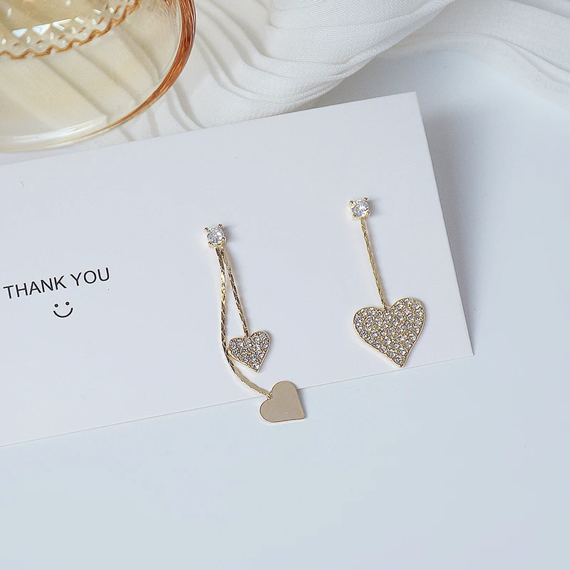 Korean Hot 14k Real Gold Jewelry Asymmetric Heart Earrings for Women Top High Quality AAA Shiny Zirconia S925 Silver Needle Gift
Korean Hot 14k Real Gold Jewelry Asymmetric Heart Earrings for Women Top High Quality AAA Shiny Zirconia S925 Silver Needle Gift