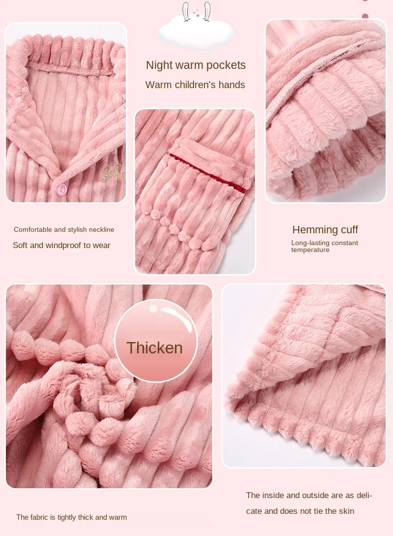 Teens Children Fleece Pajamas New Thicken Warm Flannel Sleepwear Girls Boys Lapel Coral Fleece Baby Pijamas Big Kids Homewear
Teens Children Fleece Pajamas New Thicken Warm Flannel Sleepwear Girls Boys Lapel Coral Fleece Baby Pijamas Big Kids Homewear
