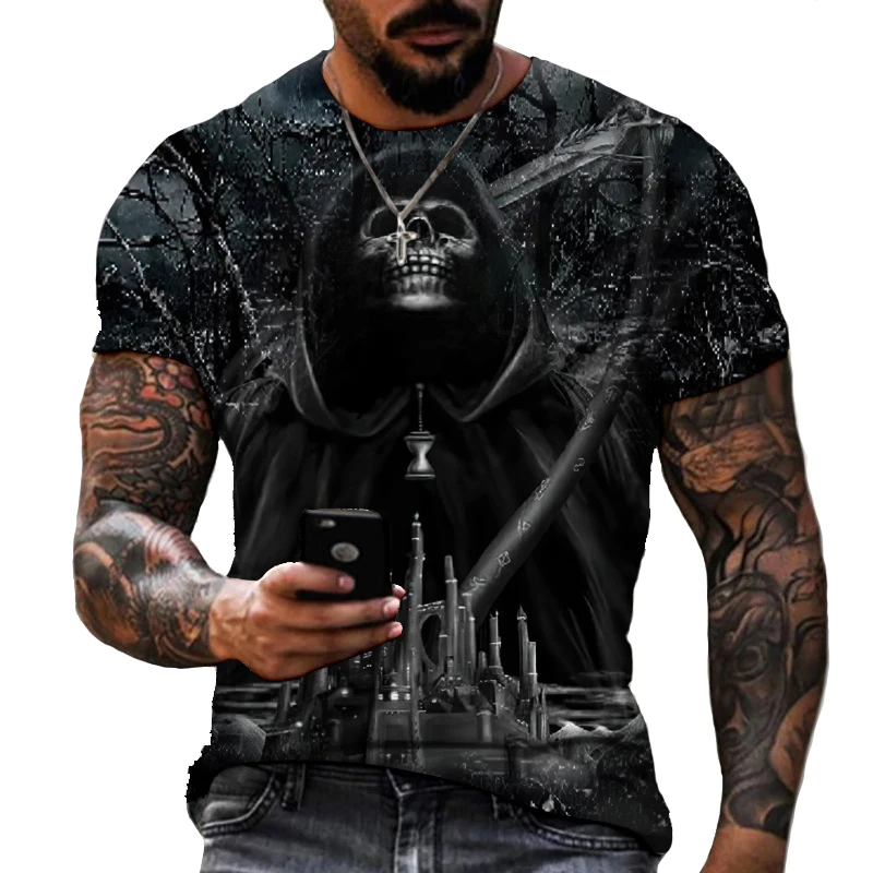 Spring/Summer 2022 New Short-sleeved Skull Evil 3D Printed T-shirt Street Trend Oversized High-definition Print Top
Spring/Summer 2022 New Short-sleeved Skull Evil 3D Printed T-shirt Street Trend Oversized High-definition Print Top