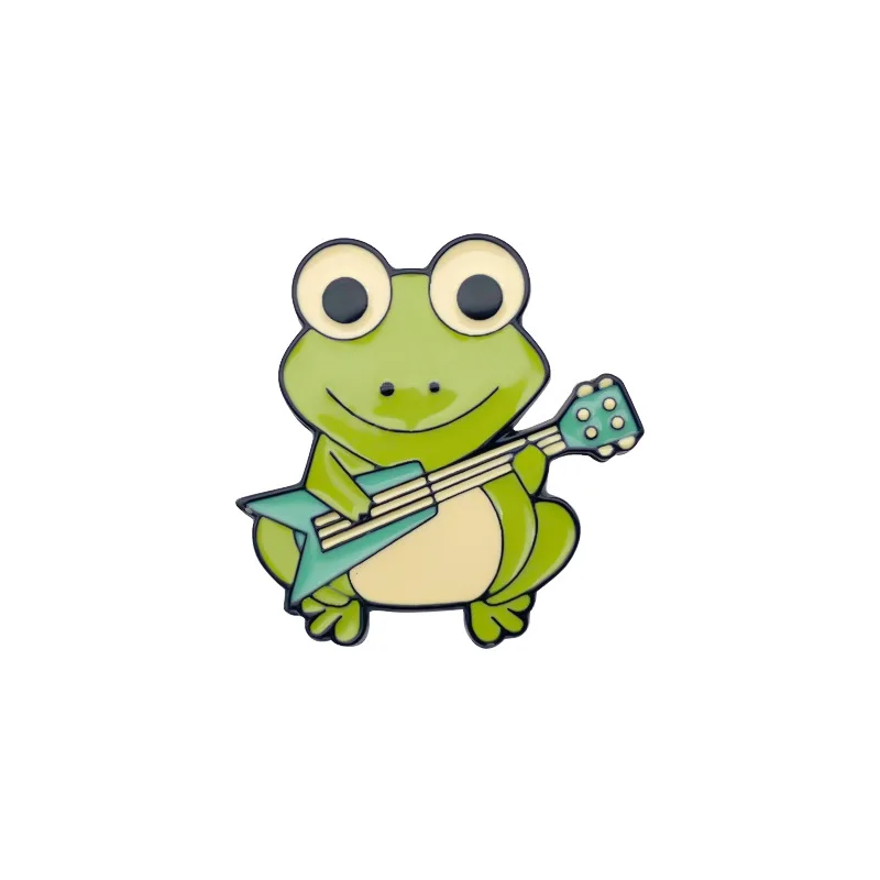 Quack Quack Enamel Pin Frog Lotus Leaf Brooches Bag Lapel Pin Cartoon Animal Badge Jewelry Gift for Kids Friends
