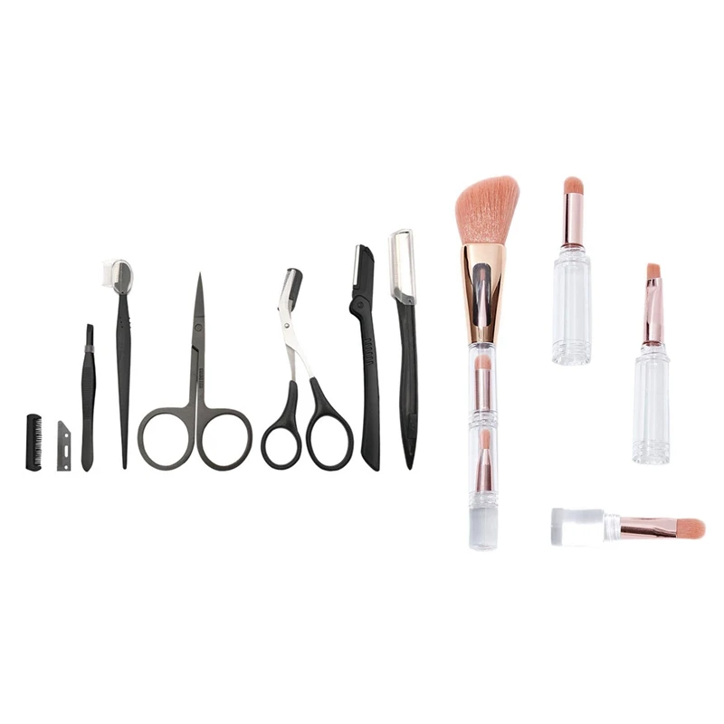 Eyebrow Tweezer Tip Eye Hair Removal Sharp Curved Trimmer With 4 In 1 Makeup Brush Set
Eyebrow Tweezer Tip Eye Hair Removal Sharp Curved Trimmer With 4 In 1 Makeup Brush Set