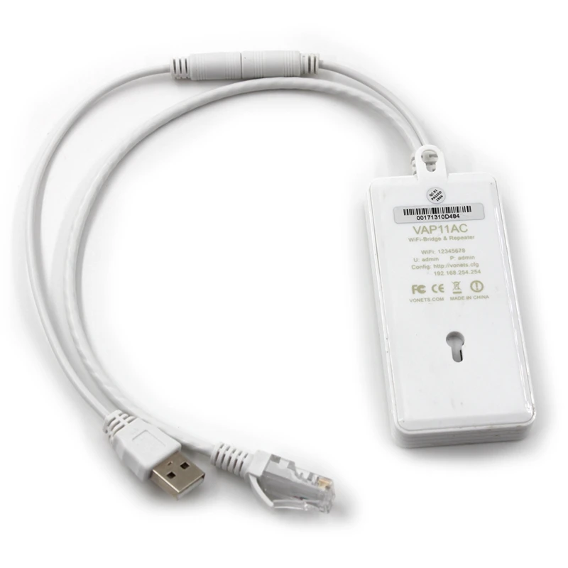 Vonets Vap11Ac Dual Band 2.4Ghz 300Mbps, 5G 900Mbps 802.11 Ac/N Wireless Portable Wifi Repeater/Bridge For Security Monitoring S
Vonets Vap11Ac Dual Band 2.4Ghz 300Mbps, 5G 900Mbps 802.11 Ac/N Wireless Portable Wifi Repeater/Bridge For Security Monitoring S