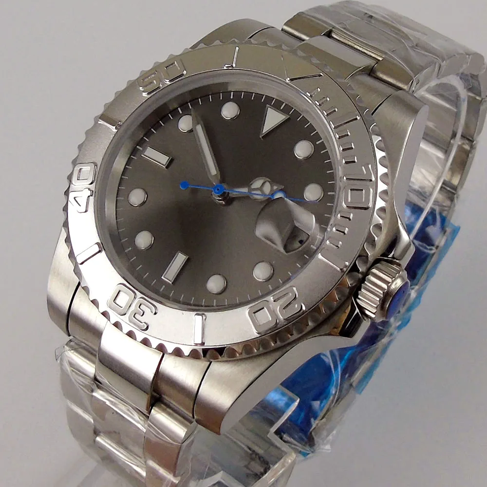 Japan NH35/Miyota 8215 Automatic Men's Watch Gray Dial Date Cyclops Sapphire Glass Oyster Bracelet Mechanical 40mm nologo
Japan NH35/Miyota 8215 Automatic Men's Watch Gray Dial Date Cyclops Sapphire Glass Oyster Bracelet Mechanical 40mm nologo