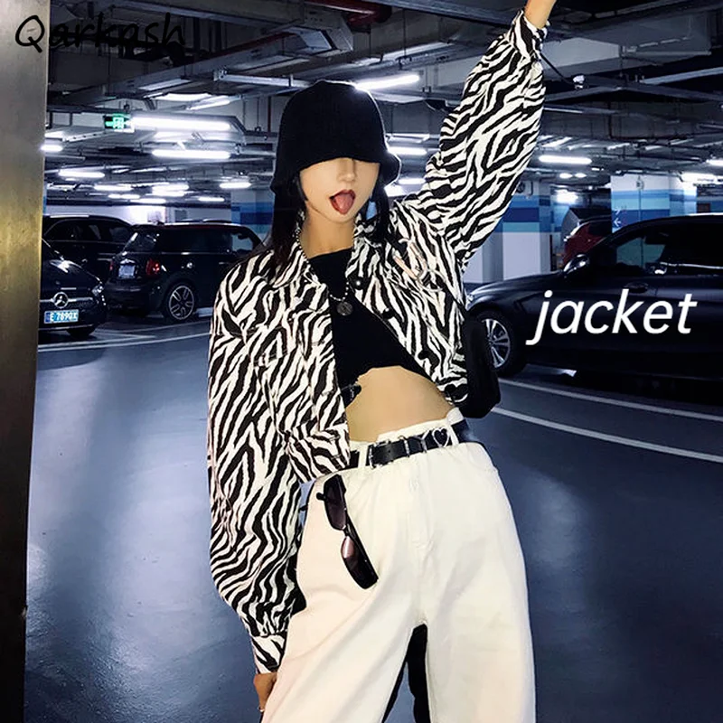 Basic Jackets Women Spring Retro All-match Ins Streetwear Zebra-striped Chic Vintage Casual Ulzzang Crops Loose Outerwear Female
Basic Jackets Women Spring Retro All-match Ins Streetwear Zebra-striped Chic Vintage Casual Ulzzang Crops Loose Outerwear Female