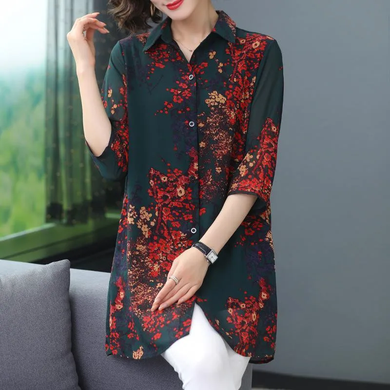 Chiffon Women Large Size Spring Summer Shirts Casual Blouses Print Polo-Neck Clan style Loose Blusas Fashion TopS MM0556
Chiffon Women Large Size Spring Summer Shirts Casual Blouses Print Polo-Neck Clan style Loose Blusas Fashion TopS MM0556