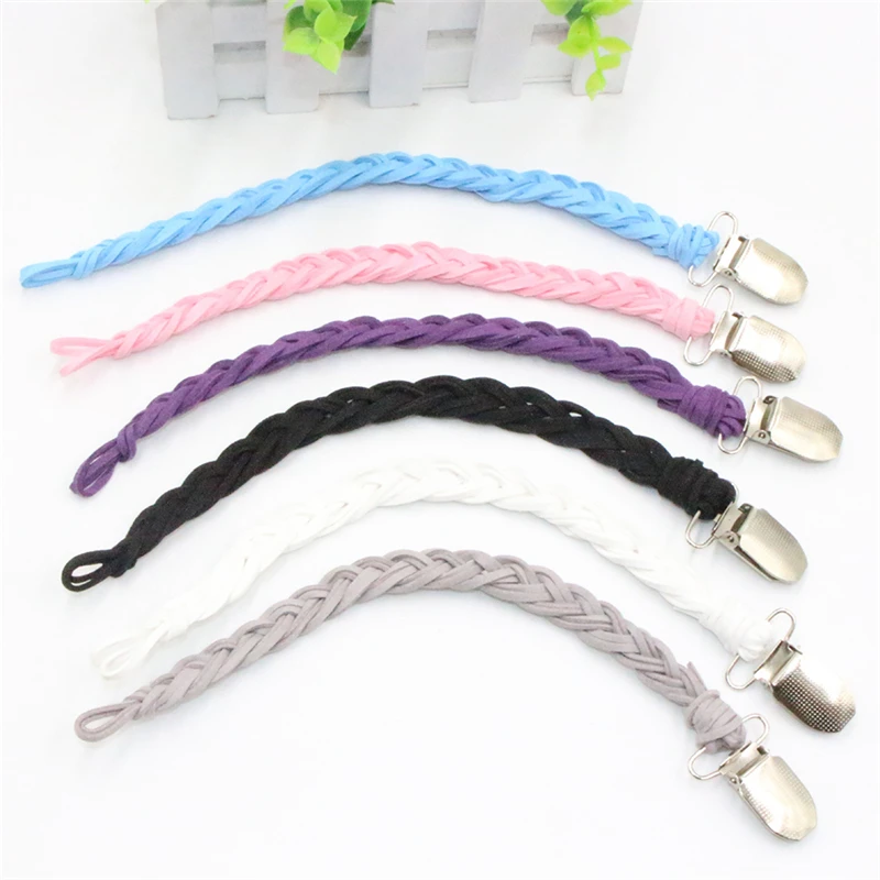 Baby Safe Leather Woven Alloy Colorful Pacifier Chain Braided Clip Holder Feeding Teether Accessories | Мать и ребенок