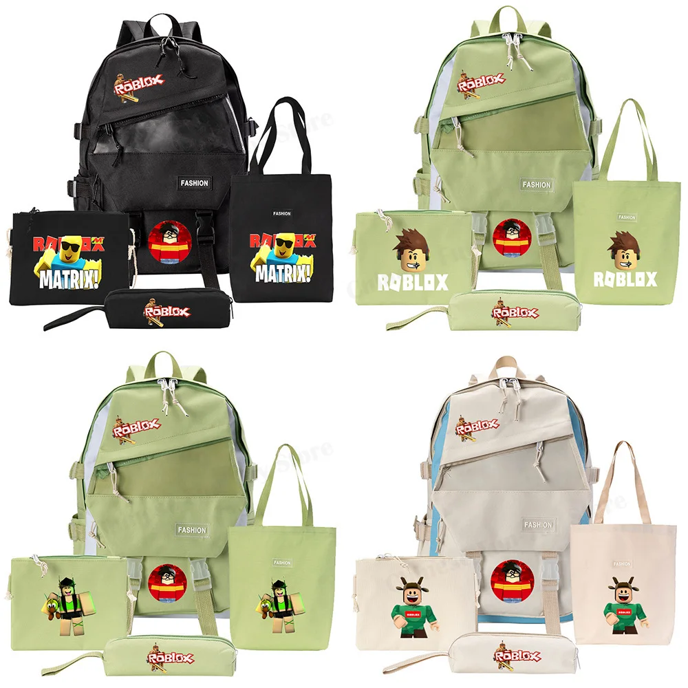 4pcs/set ROBLOX Cartoon Backpack Printed School Bookbag Unisex Casual Travel Shoulder Bags canvas Black Green Off-white Gifts
4pcs/set ROBLOX Cartoon Backpack Printed School Bookbag Unisex Casual Travel Shoulder Bags canvas Black Green Off-white Gifts
