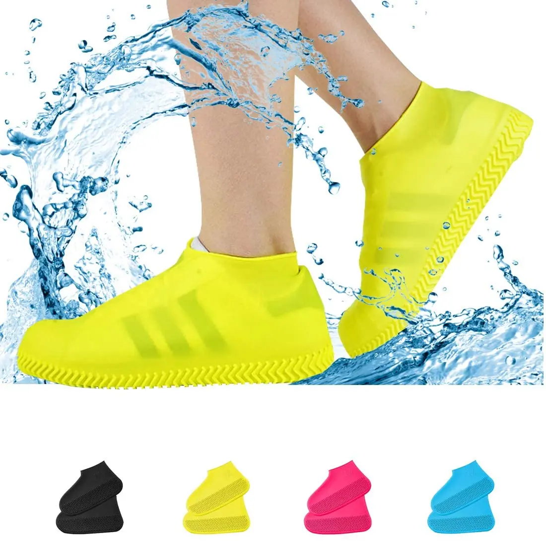 

1 пара многоразовых силиконовых защитных чехлов для обуви, водонепроницаемая нескользящая резиновая защита от дождя для обуви в дождливые ...