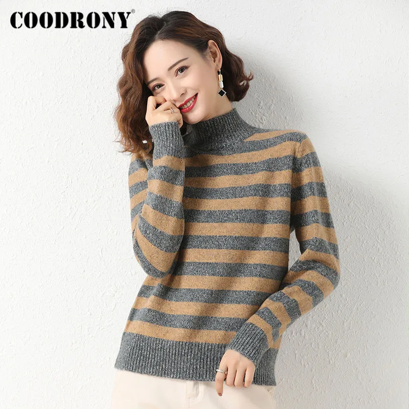 COODRONY Brand New Winter Striped Color Turtleneck Slim Soft Sweaters Women Streetwear Fashion Knitted Female Warm Jumpers W1223
COODRONY Brand New Winter Striped Color Turtleneck Slim Soft Sweaters Women Streetwear Fashion Knitted Female Warm Jumpers W1223