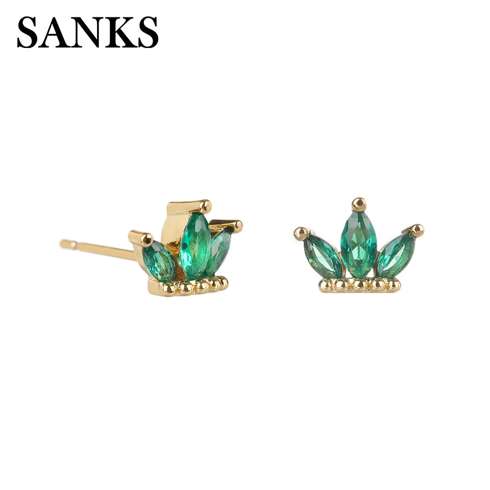Женские маленькие серьги-гвоздики SANKS, золотистые серьги зеленого цвета с цирконом, свадебная бижутерия, модные аксессуары
Женские маленькие серьги-гвоздики SANKS, золотистые серьги зеленого цвета с цирконом, свадебная бижутерия, модные аксессуары
