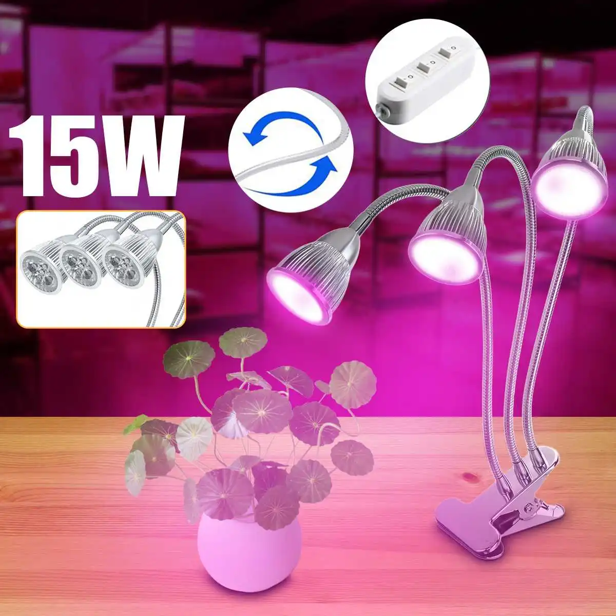 Led Grow Light 15W Timer Phyto Lamp For Plants Full Spectrum Grow Box Light or Indoor Plant
Led Grow Light 15W Timer Phyto Lamp For Plants Full Spectrum Grow Box Light or Indoor Plant