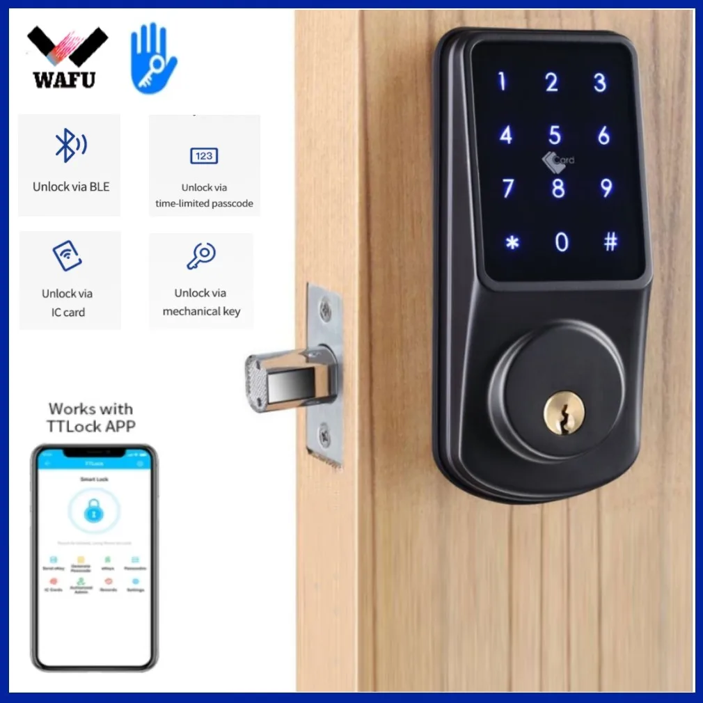 Умный электронный дверной замок WAFU TTLock App пароль IC-карта механическая