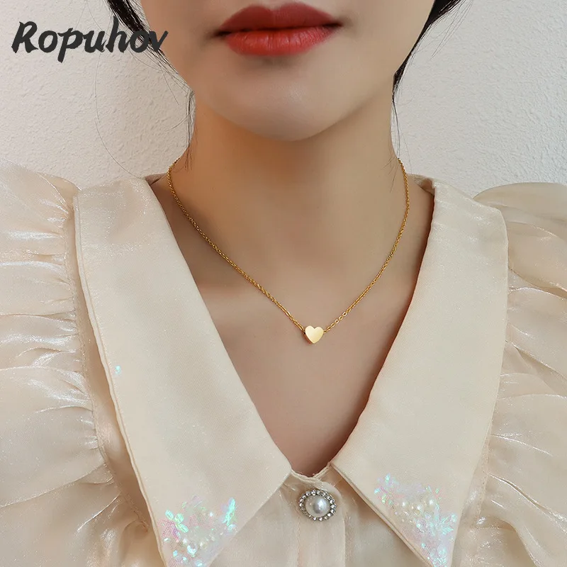 Ropuhov 2021 Новинка 925 Серебристая игла в Корейском стиле чокер маленькая персиковая