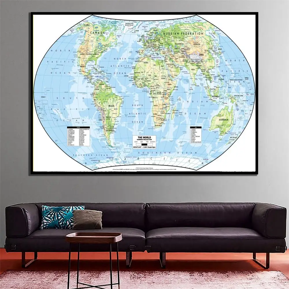 A2 Size The World Map Hammer Projection Fine Canvas Wall Map Unframed Home Decor Crafts
A2 Size The World Map Hammer Projection Fine Canvas Wall Map Unframed Home Decor Crafts