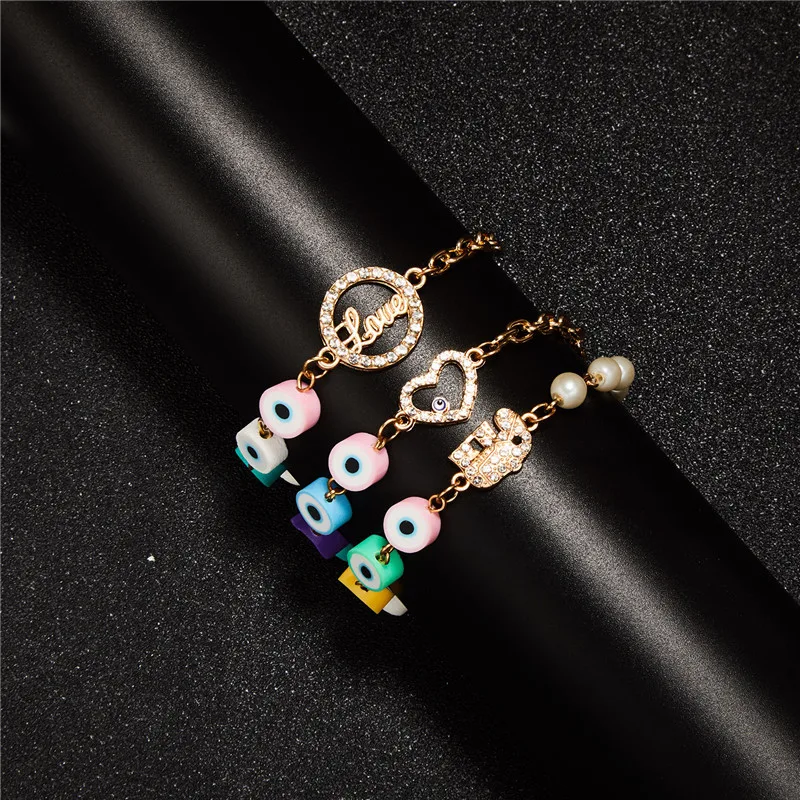 Fashion Fresh Demon Evil Eye Bracelet For Women Girls Polymer Clay Eyes Letter Love Heart Elephant Pendant Bracelet Jewelry Gift
Fashion Fresh Demon Evil Eye Bracelet For Women Girls Polymer Clay Eyes Letter Love Heart Elephant Pendant Bracelet Jewelry Gift