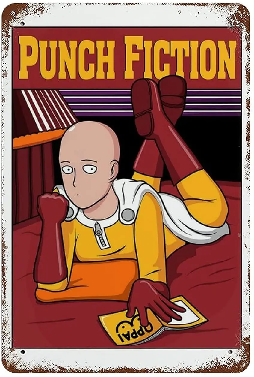 Punch Fiction One Punch Man Pulp Fiction Iron painting, retro wall decoration painting, suitable for bars, with traces of rust
Punch Fiction One Punch Man Pulp Fiction Iron painting, retro wall decoration painting, suitable for bars, with traces of rust