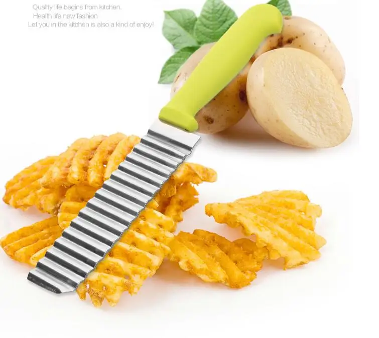 Potato Chips Wavy Cutter Dough Vegetable Crinkle Slicer Knife Corrugated Knife Kitchen Accessories Potato Cutter Kitchen Items
Potato Chips Wavy Cutter Dough Vegetable Crinkle Slicer Knife Corrugated Knife Kitchen Accessories Potato Cutter Kitchen Items