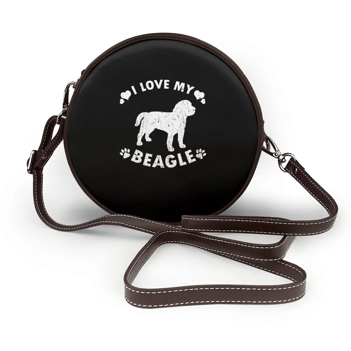 Beagle Puppy Shoulder Bag Business Leather Round Bag Student Fashion Retro Purse
Beagle Puppy Shoulder Bag Business Leather Round Bag Student Fashion Retro Purse